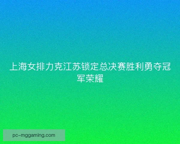 上海女排力克江苏锁定总决赛胜利勇夺冠军荣耀